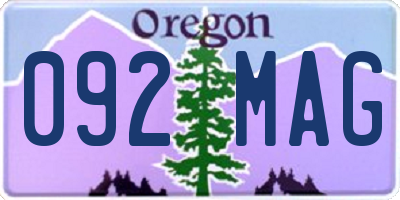 OR license plate 092MAG