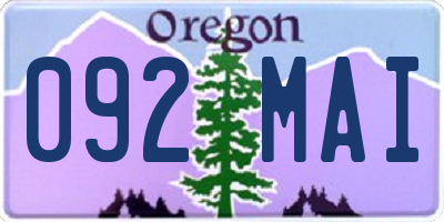 OR license plate 092MAI