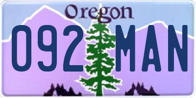 OR license plate 092MAN
