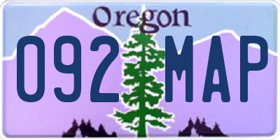 OR license plate 092MAP