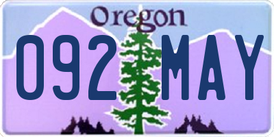 OR license plate 092MAY