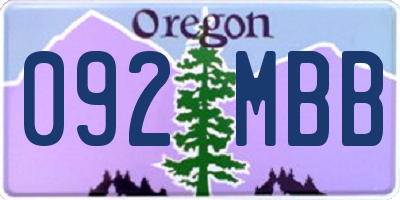 OR license plate 092MBB