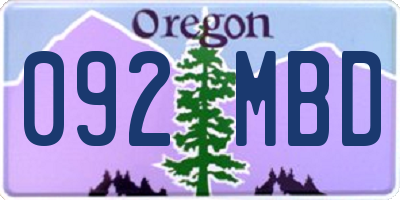 OR license plate 092MBD