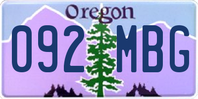 OR license plate 092MBG