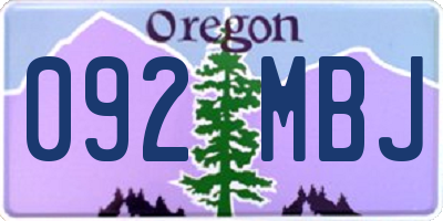 OR license plate 092MBJ