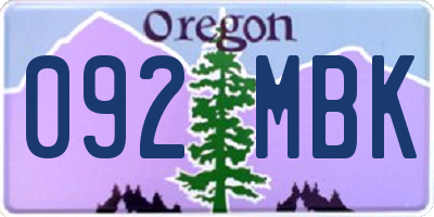 OR license plate 092MBK