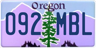 OR license plate 092MBL