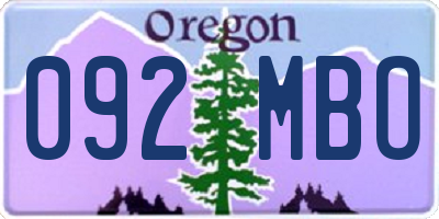 OR license plate 092MBO