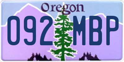OR license plate 092MBP