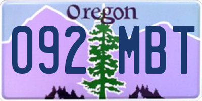 OR license plate 092MBT