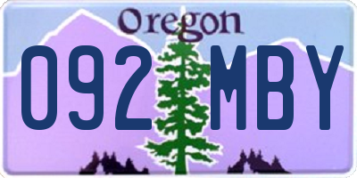 OR license plate 092MBY