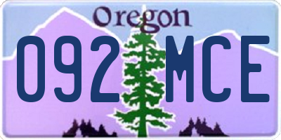 OR license plate 092MCE