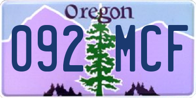 OR license plate 092MCF