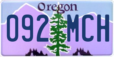 OR license plate 092MCH