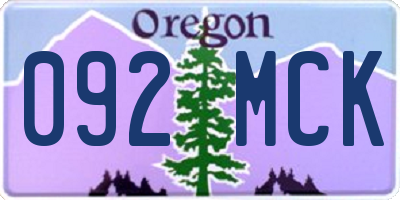 OR license plate 092MCK