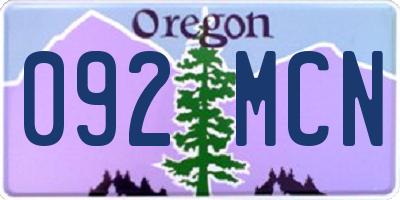 OR license plate 092MCN