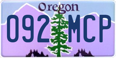 OR license plate 092MCP