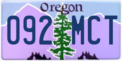 OR license plate 092MCT