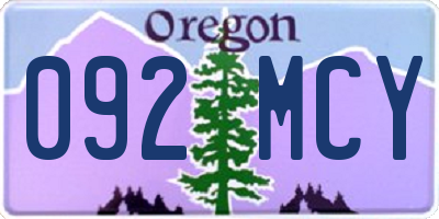 OR license plate 092MCY