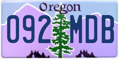 OR license plate 092MDB