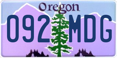 OR license plate 092MDG