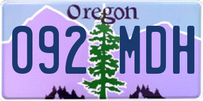 OR license plate 092MDH