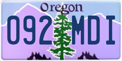 OR license plate 092MDI