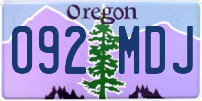 OR license plate 092MDJ