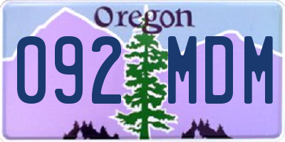 OR license plate 092MDM