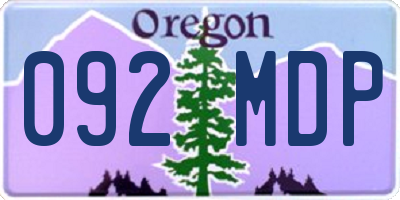 OR license plate 092MDP