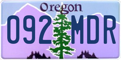 OR license plate 092MDR