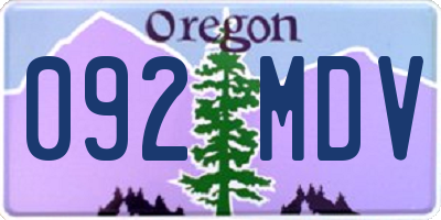 OR license plate 092MDV