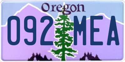 OR license plate 092MEA