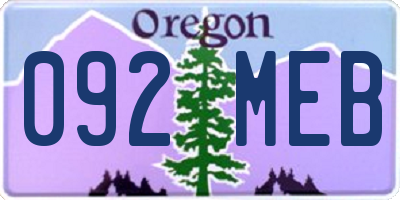 OR license plate 092MEB