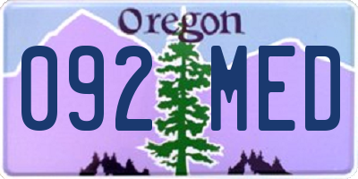 OR license plate 092MED