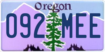 OR license plate 092MEE