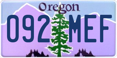 OR license plate 092MEF