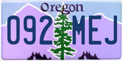 OR license plate 092MEJ