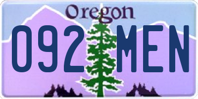 OR license plate 092MEN