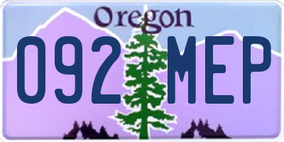 OR license plate 092MEP