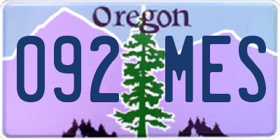 OR license plate 092MES