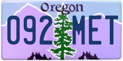 OR license plate 092MET