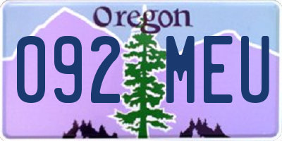 OR license plate 092MEU