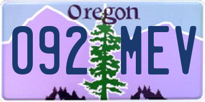 OR license plate 092MEV