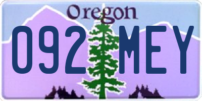 OR license plate 092MEY