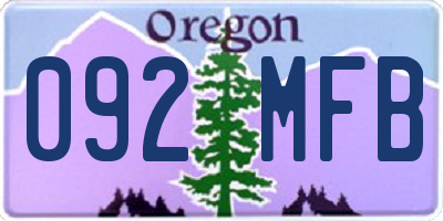OR license plate 092MFB