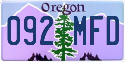 OR license plate 092MFD