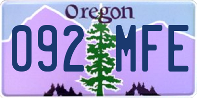 OR license plate 092MFE