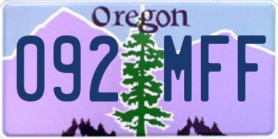 OR license plate 092MFF