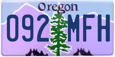 OR license plate 092MFH